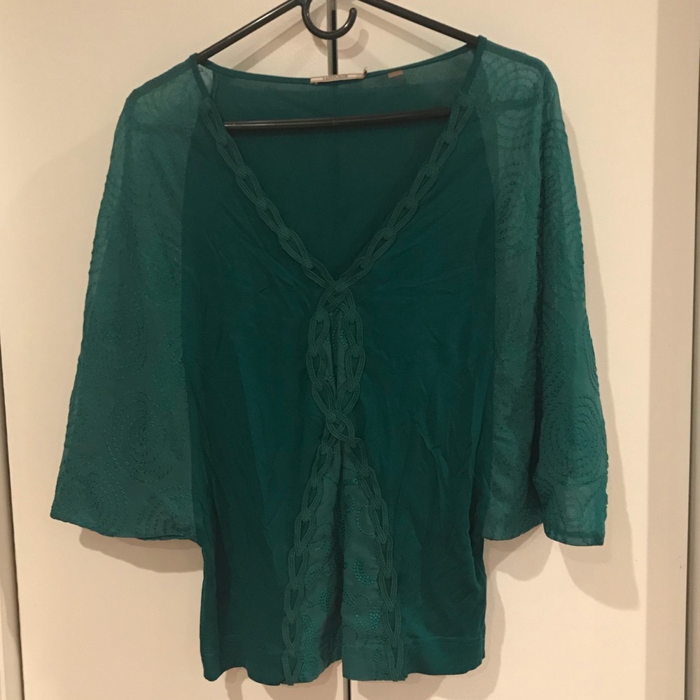 beautiful jade green top - anthropologie